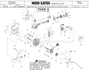 Page D Diagram and Parts List for TE400LE Type 4 Weed Eater Trimmer